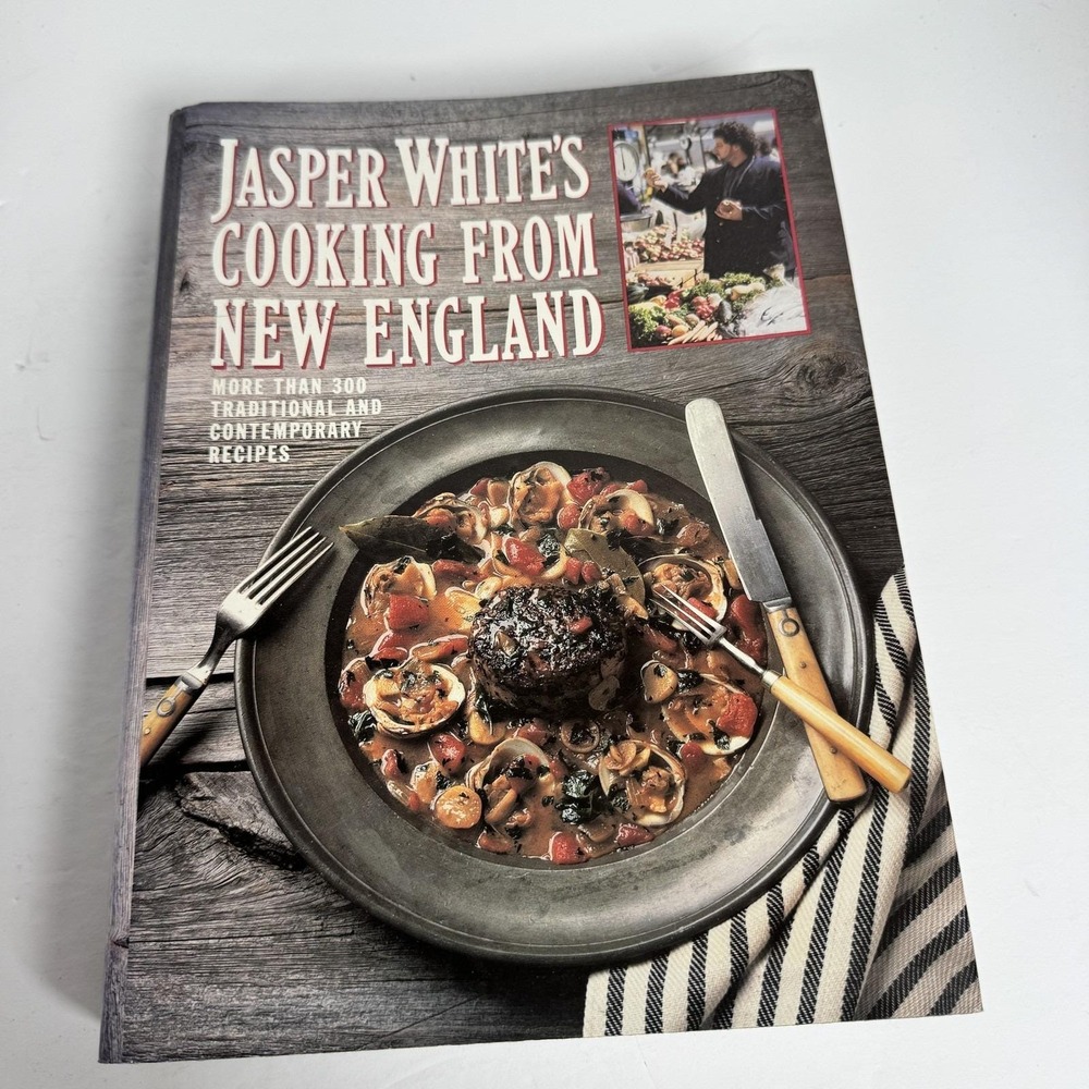 Cooking From New England Jasper White Signed 1st Ed 1989 HC DJ Cookbook